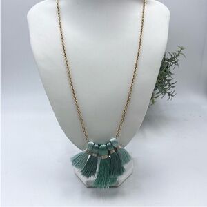 NEW Miss Ivy Pearl Five Tassel Gold Necklace